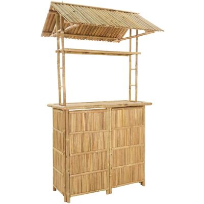 vidaXL Stół barowy na zewnątrz Naturalny 115 x 95 x 214 cm Bambus vidaXL Stół barowy na zewnątrz Naturalny 115 x 95 x 214 cm Bambus