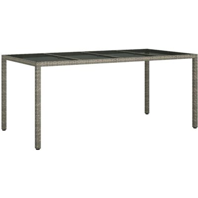 vidaXL Stół Jadalny Ogrodowy Szary 190x90x75 cm Polirattan vidaXL Stół Jadalny Ogrodowy Szary 190x90x75 cm Polirattan