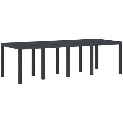 vidaXL Stół ogrodowy Antracytowy 250x100x73 cm Poly Rattan vidaXL Stół ogrodowy Antracytowy 250x100x73 cm Poly Rattan