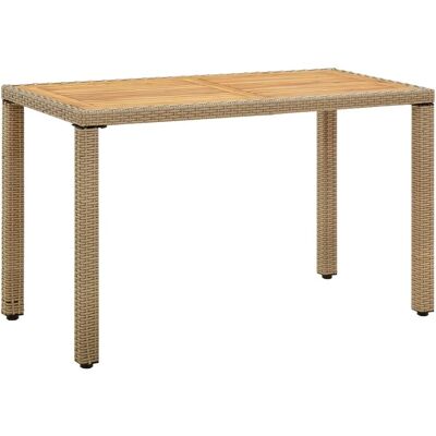 Vidaxl Stół Ogrodowy, Beżowy, 123X60X74 Cm, Polirattan I Lita Akacja Vidaxl Stół Ogrodowy, Beżowy, 123X60X74 Cm, Polirattan I Lita Akacja