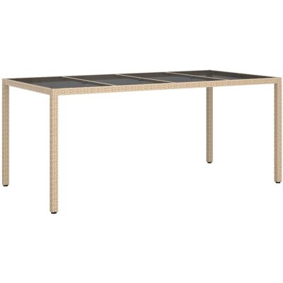vidaXL Stół Ogrodowy Beżowy 190x90x75 cm Polirattan vidaXL Stół Ogrodowy Beżowy 190x90x75 cm Polirattan
