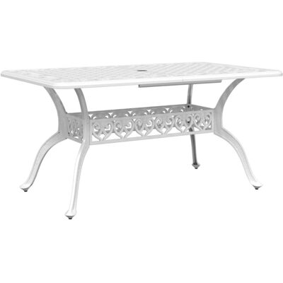 Vidaxl Stalowy stół ogrodowy - 150x90x72cm - Biały Vidaxl Stalowy stół ogrodowy - 150x90x72cm - Biały