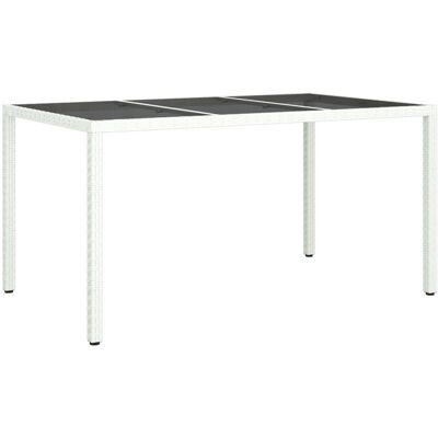 vidaXL Stół ogrodowy Biały 150x90x75 cm Polirattan vidaXL Stół ogrodowy Biały 150x90x75 cm Polirattan