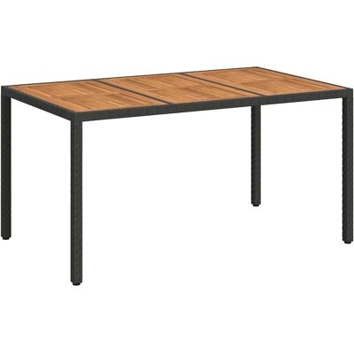 vidaXL Stół Ogrodowy Czarny 150 x 90 x 75 cm polirattan vidaXL Stół Ogrodowy Czarny 150 x 90 x 75 cm polirattan