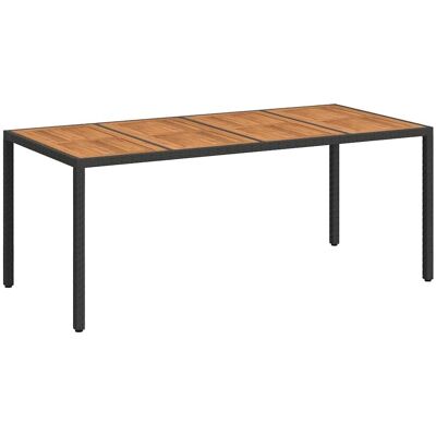 vidaXL Stół Ogrodowy Czarny 190 x 90 x 75 cm polirattan vidaXL Stół Ogrodowy Czarny 190 x 90 x 75 cm polirattan