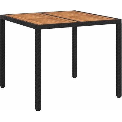 vidaXL Stół Ogrodowy Czarny 90 x 90 x 75 cm polirattan vidaXL Stół Ogrodowy Czarny 90 x 90 x 75 cm polirattan