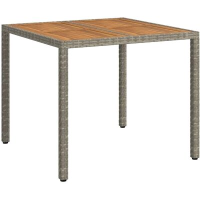 vidaXL Stół Ogrodowy Szary 90 x 90 x 75 cm polirattan vidaXL Stół Ogrodowy Szary 90 x 90 x 75 cm polirattan