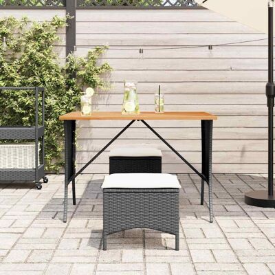 vidaXL Stół ogrodowy z blatem z drewna akacjowego czarny 105x75x72 cm vidaXL Stół ogrodowy z blatem z drewna akacjowego czarny 105x75x72 cm