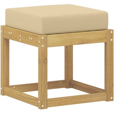 vidaXL Stołek Ławka na Zewnątrz z poduszką Biały 43 x 43 x 45 cm vidaXL Stołek Ławka na Zewnątrz z poduszką Biały 43 x 43 x 45 cm