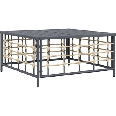 vidaXL Stolik ogrodowy, antracytowy, 70x70x34 cm, polirattan vidaXL Stolik ogrodowy, antracytowy, 70x70x34 cm, polirattan