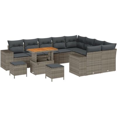 vidaXL Zestaw 12-elementowy sofa ogrodowa z poduszkami szary polirattan akacja, vidaXL Zestaw 3-elementowy stół jadalny ogrodowy z poduszkami szary .. vidaXL Zestaw 12-elementowy sofa ogrodowa z poduszkami szary polirattan akacja, vidaXL Zestaw 3-elementowy stół jadalny ogrodowy z poduszkami szary ..