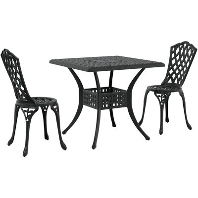 vidaXL Zestaw 2 Czarny Aluminium odlewane Stół 80 cm, dla 2 osób Lekki vidaXL Zestaw 2 Czarny Aluminium odlewane Stół 80 cm, dla 2 osób Lekki
