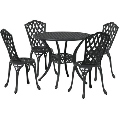 vidaXL Zestaw 3 Czarny Aluminium Ø90x75 cm Trwały Stół Ogrodowy vidaXL Zestaw 3 Czarny Aluminium Ø90x75 cm Trwały Stół Ogrodowy
