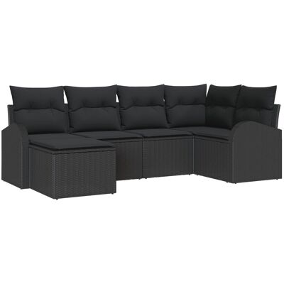 vidaXL Zestaw 6-częściowy sofy ogrodowej z poduszkami Czarny Polirattan, vidaXL Sofa ogrodowa 2-osobowa z miejscem do przechowywania i poduszkami Cz.. vidaXL Zestaw 6-częściowy sofy ogrodowej z poduszkami Czarny Polirattan, vidaXL Sofa ogrodowa 2-osobowa z miejscem do przechowywania i poduszkami Cz..