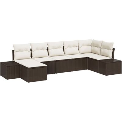 Zestaw Sofy Ogrodowej Vidaxl 7 szt. - Modułowy Rattan Zestaw Sofy Ogrodowej Vidaxl 7 szt. - Modułowy Rattan