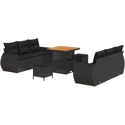 vidaXL Zestaw 9-częściowy Mebli Ogrodowych z Poduszkami Czarny Poli Rattan Akacja, vidaXL Zestaw 3-częściowy do Jadalni Ogrodowej z Poduszkami Czarn.. vidaXL Zestaw 9-częściowy Mebli Ogrodowych z Poduszkami Czarny Poli Rattan Akacja, vidaXL Zestaw 3-częściowy do Jadalni Ogrodowej z Poduszkami Czarn..