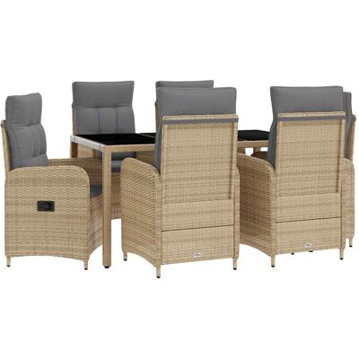 vidaXL Zestaw do jedzenia na zewnątrz 7 pcs Beżowy i jasnoszary vidaXL Zestaw do jedzenia na zewnątrz 7 pcs Beżowy i jasnoszary
