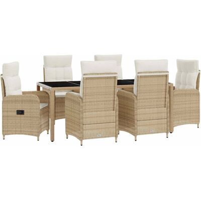 vidaXL Zestaw do jedzenia na zewnątrz 7 pcs Beżowy i kremowy vidaXL Zestaw do jedzenia na zewnątrz 7 pcs Beżowy i kremowy