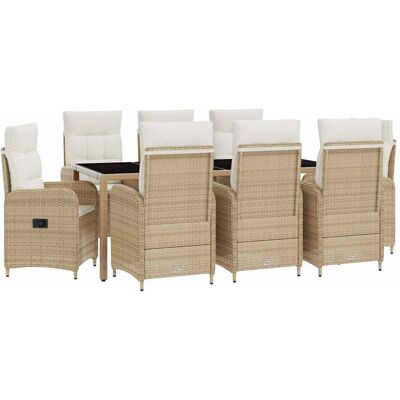 vidaXL Zestaw do jedzenia na zewnątrz 9 pcs Beżowy i kremowy vidaXL Zestaw do jedzenia na zewnątrz 9 pcs Beżowy i kremowy
