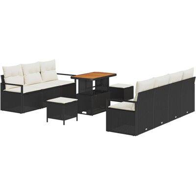 vidaXL Zestaw ogrodowy 10-elementowy z poduszkami, czarny polirattan akacja, vidaXL 2-osobowa sofa ogrodowa z poduszkami, czarny polirattan, vidaXL .. vidaXL Zestaw ogrodowy 10-elementowy z poduszkami, czarny polirattan akacja, vidaXL 2-osobowa sofa ogrodowa z poduszkami, czarny polirattan, vidaXL ..