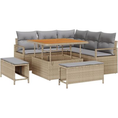 vidaXL Zestaw ogrodowy 8-częściowy z poduszkami Beżowy Syntetyczny rattan Akacja, vidaXL 2-osobowa sofa ogrodowa z poduszkami Beżowy Syntetyczny rat.. vidaXL Zestaw ogrodowy 8-częściowy z poduszkami Beżowy Syntetyczny rattan Akacja, vidaXL 2-osobowa sofa ogrodowa z poduszkami Beżowy Syntetyczny rat..