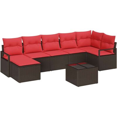 vidaXL Zestaw Sof 8 pcs Brązowy polirattan vidaXL Zestaw Sof 8 pcs Brązowy polirattan