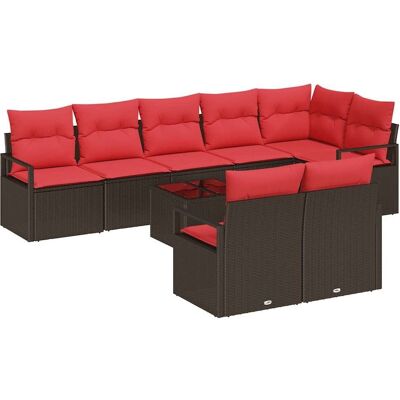 vidaXL Zestaw Sof 9 pcs Brązowy polirattan vidaXL Zestaw Sof 9 pcs Brązowy polirattan
