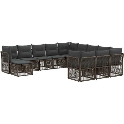 vidaXL Zestaw Sof na Ogród 12 pcs Szary polirattan vidaXL Zestaw Sof na Ogród 12 pcs Szary polirattan