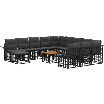 vidaXL Zestaw Sof na Ogród 13 pcs Czarny i Ciemnoszary polirattan vidaXL Zestaw Sof na Ogród 13 pcs Czarny i Ciemnoszary polirattan