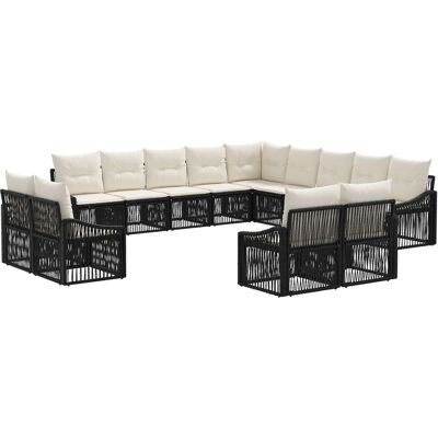 vidaXL Zestaw Sof na Ogród 13 pcs Czarny polirattan vidaXL Zestaw Sof na Ogród 13 pcs Czarny polirattan