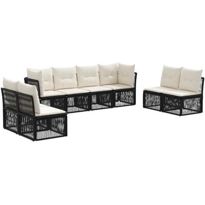 vidaXL Zestaw Sof na Ogród 8 pcs Czarny polirattan vidaXL Zestaw Sof na Ogród 8 pcs Czarny polirattan