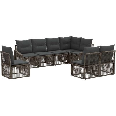 vidaXL Zestaw Sof na Ogród 8 pcs Szary polirattan vidaXL Zestaw Sof na Ogród 8 pcs Szary polirattan
