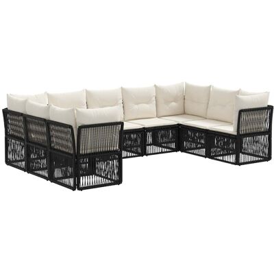 vidaXL Zestaw Sof na Ogród 9 pcs Czarny polirattan vidaXL Zestaw Sof na Ogród 9 pcs Czarny polirattan