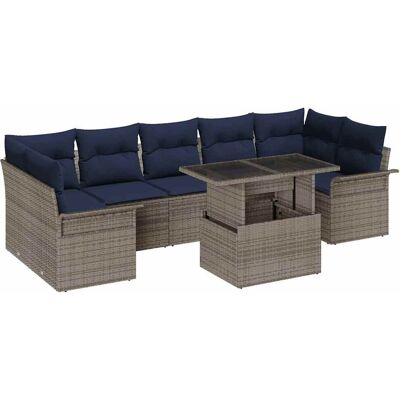 vidaXL Zestaw Sof na Ogród z poduszką 8 pcs Szary polirattan vidaXL Zestaw Sof na Ogród z poduszką 8 pcs Szary polirattan