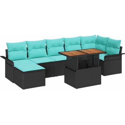 vidaXL Zestaw Sof na Ogród z przechowywaniem 8 pcs Czarny Polirattan vidaXL Zestaw Sof na Ogród z przechowywaniem 8 pcs Czarny Polirattan