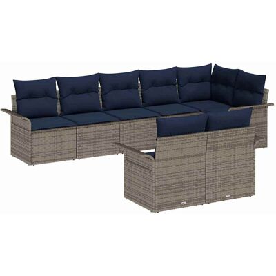 vidaXL Zestaw Sof na Ogród z przechowywaniem 8 pcs Szary polirattan vidaXL Zestaw Sof na Ogród z przechowywaniem 8 pcs Szary polirattan