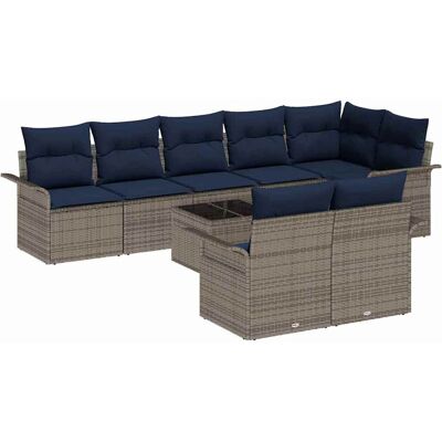 vidaXL Zestaw Sof na Ogród z przechowywaniem 9 pcs Szary polirattan vidaXL Zestaw Sof na Ogród z przechowywaniem 9 pcs Szary polirattan