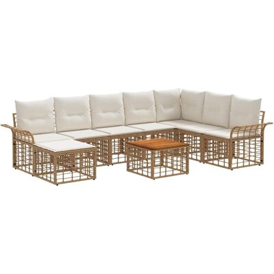 vidaXL Zestaw sof na zewnątrz z poduszką 5 pcs Poliester vidaXL Zestaw sof na zewnątrz z poduszką 5 pcs Poliester