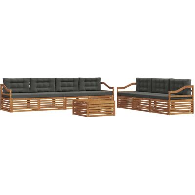vidaXL Zestaw sof na zewnątrz z poduszką 8 pcs Naturalny i Antracytowy vidaXL Zestaw sof na zewnątrz z poduszką 8 pcs Naturalny i Antracytowy