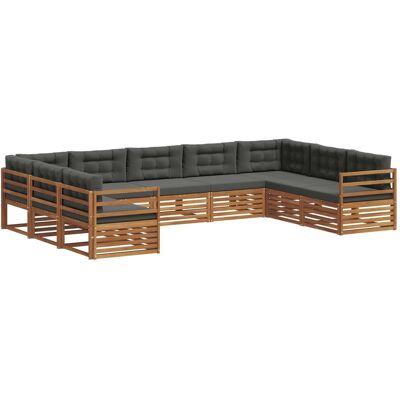 vidaXL Zestaw sof na zewnątrz z poduszką 9 pcs Naturalny i Antracytowy vidaXL Zestaw sof na zewnątrz z poduszką 9 pcs Naturalny i Antracytowy
