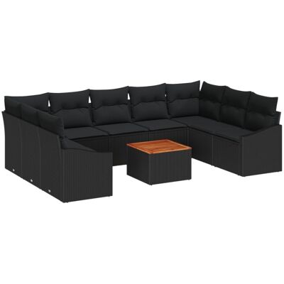 Zestaw Sof Ogrodowych Czarne Prostokątne z Poliratanu - IKEA Zestaw Sof Ogrodowych Czarne Prostokątne z Poliratanu - IKEA