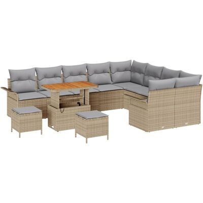 vidaXL Zestaw Sof Ogrodowych 12 Elementów z Poduszkami Beżowy Poly Rattan Akacja, vidaXL Zestaw Jadalny Ogrodowy 3 Elementy z Poduszkami Beżowy Poly.. vidaXL Zestaw Sof Ogrodowych 12 Elementów z Poduszkami Beżowy Poly Rattan Akacja, vidaXL Zestaw Jadalny Ogrodowy 3 Elementy z Poduszkami Beżowy Poly..