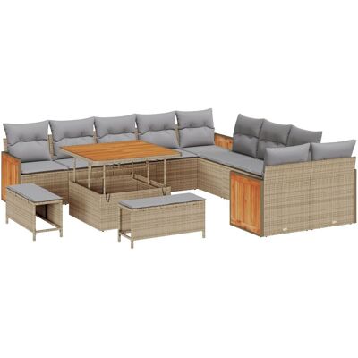 vidaXL Zestaw Sof Ogrodowych 13 Części z Poduszkami Beżowy Poli Rattan Akacja, vidaXL Sofa Ogrodowa 2-osobowa z Poduszkami Beżowa Poli Rattan, vidaX.. vidaXL Zestaw Sof Ogrodowych 13 Części z Poduszkami Beżowy Poli Rattan Akacja, vidaXL Sofa Ogrodowa 2-osobowa z Poduszkami Beżowa Poli Rattan, vidaX..
