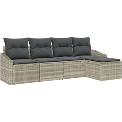 Vidaxl - Zestaw Sof do Ogrodu 5 Beż Rattan Poliester - Zestaw Sof do Ogrodu Vidaxl - Zestaw Sof do Ogrodu 5 Beż Rattan Poliester - Zestaw Sof do Ogrodu
