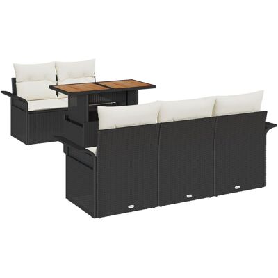 vidaXL Zestaw sof ogrodowych 6-częściowy z poduszkami Rattan akacja vidaXL Zestaw sof ogrodowych 6-częściowy z poduszkami Rattan akacja