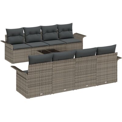 VIDAXL Zestaw Sof do Ogrodu 9 sztuk Szary Syntetyczny Rattan VIDAXL Zestaw Sof do Ogrodu 9 sztuk Szary Syntetyczny Rattan