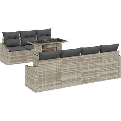 vidaXL Zestaw sof ogrodowych 8-elementów Naturalny rattan vidaXL Zestaw sof ogrodowych 8-elementów Naturalny rattan