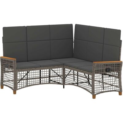 vidaXL Zestaw sof ogrodowych Szary i ciemnoszary 164 x 164 x 112 cm vidaXL Zestaw sof ogrodowych Szary i ciemnoszary 164 x 164 x 112 cm