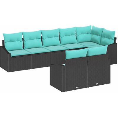 vidaXL Zestaw Sof z poduszką 8 pcs Czarny polirattan vidaXL Zestaw Sof z poduszką 8 pcs Czarny polirattan
