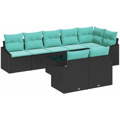 vidaXL Zestaw Sof z poduszką 9 pcs Czarny polirattan vidaXL Zestaw Sof z poduszką 9 pcs Czarny polirattan